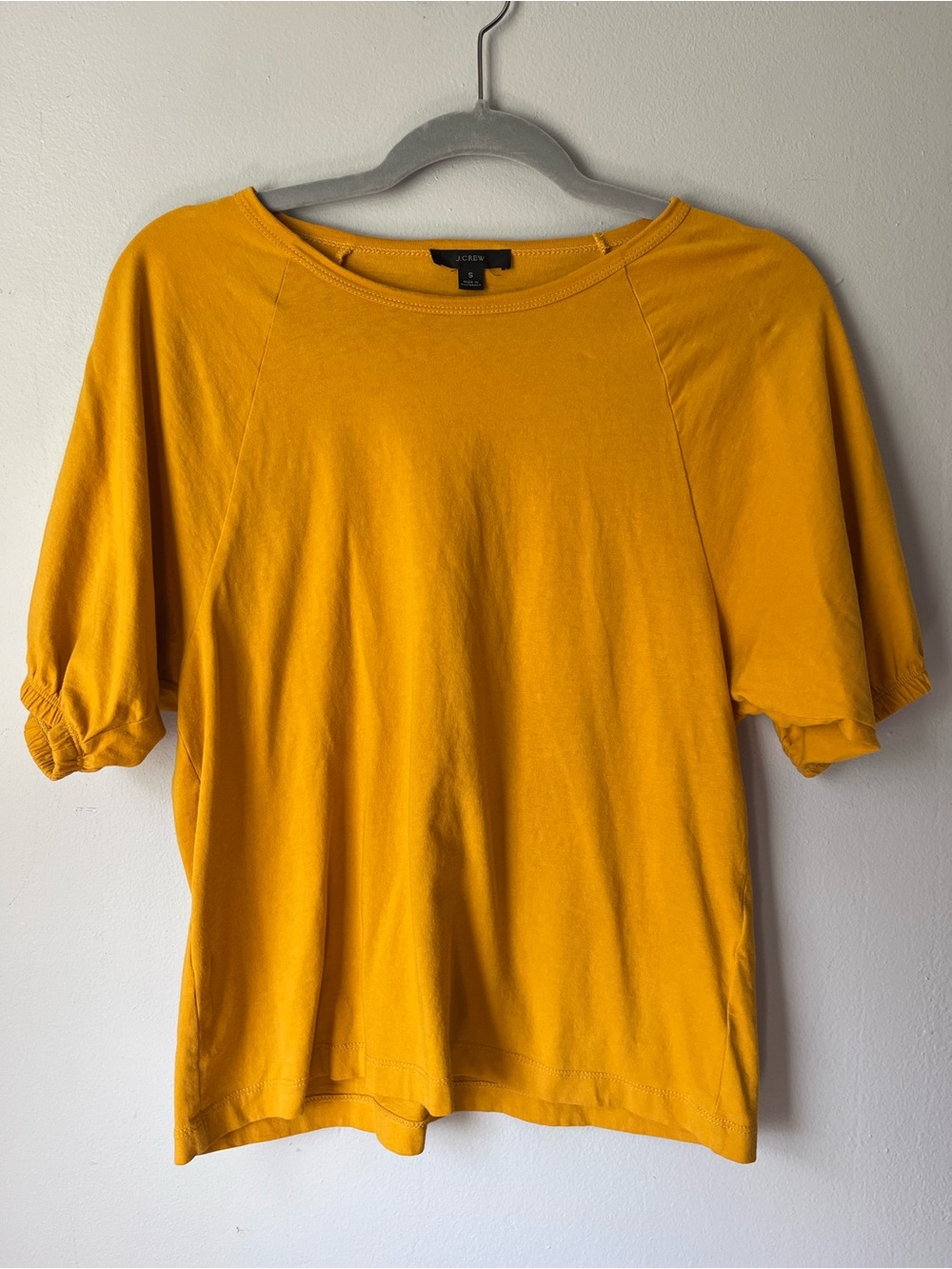 J. Crew Golden Yellow Puff-Raglan Sleeve Top
